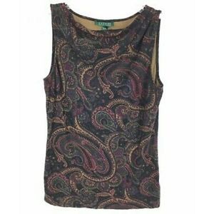 Vintage Ralph Lauren Paisley Sleeveless Top